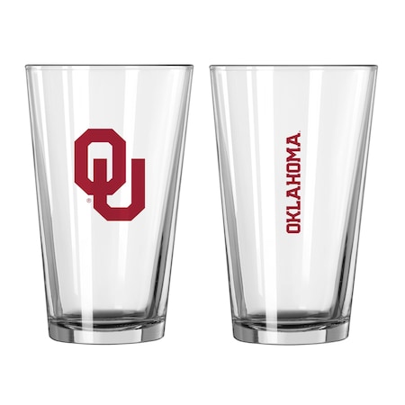 Logo Brands Oklahoma 16oz Gameday Pint Glass 192-G16P-1